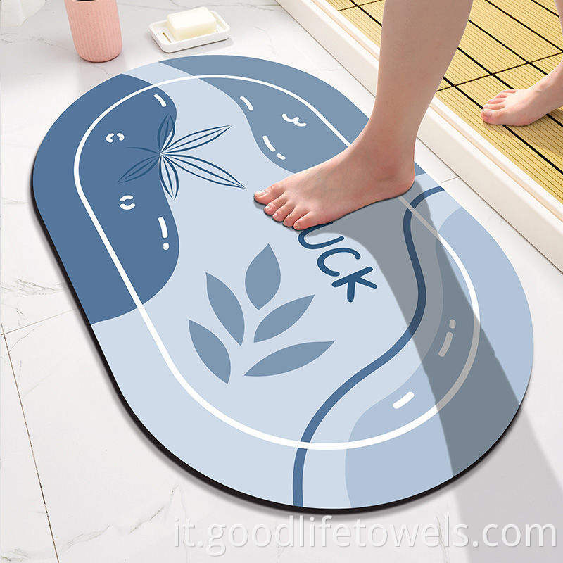 Anti Slip Soft Rubber Diatomite Bathroom Mats